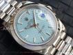 EW Factory Rolex Day Date 40mm Textured Ice Blue Dial Stainless Steel President V2 Upgrade Swiss 3255 Automatic Watch 228206 (9)_th.jpg